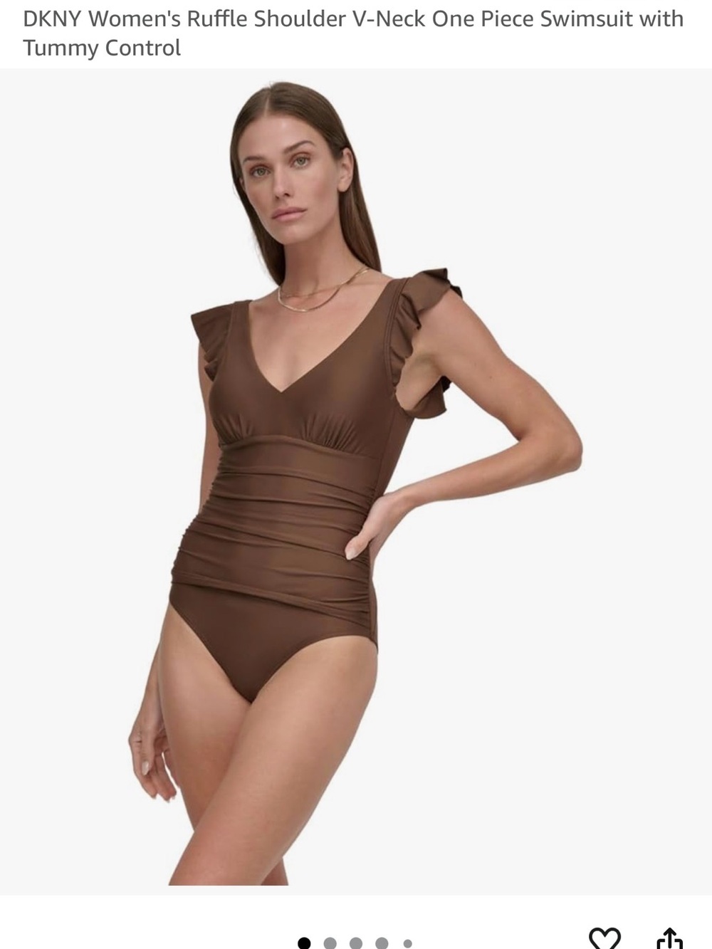 DKNY mocha One-Piece Swimsuit